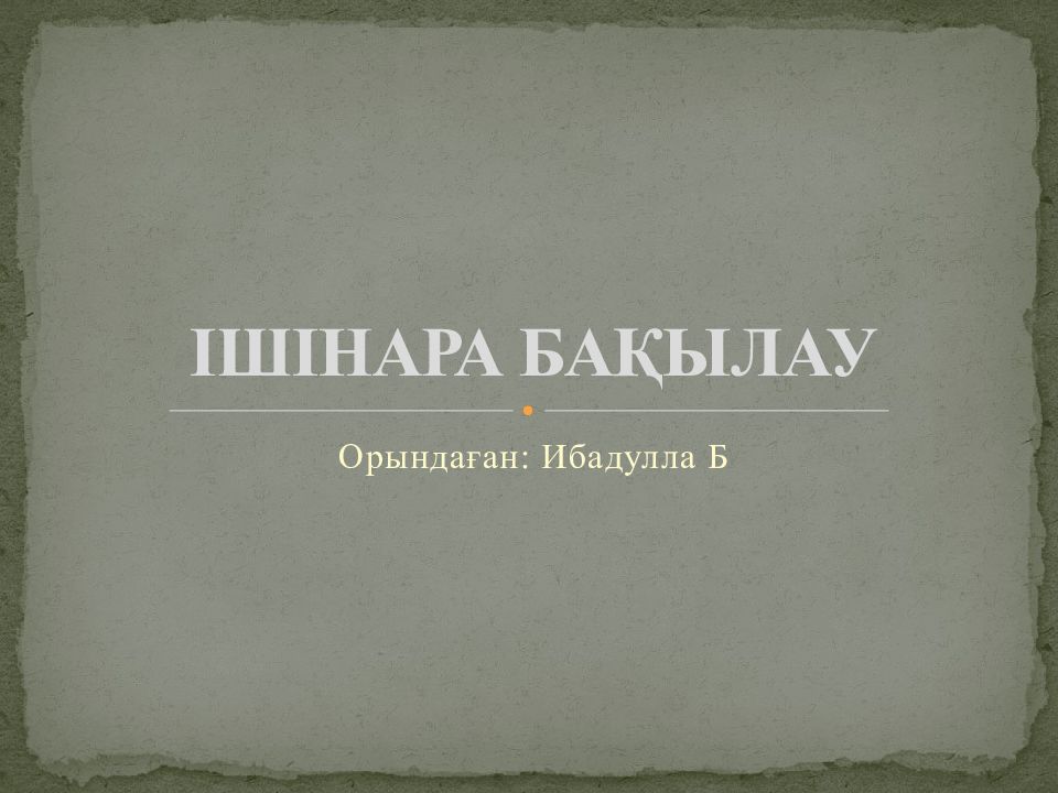 ІШІНАРА БАҚЫЛАУ