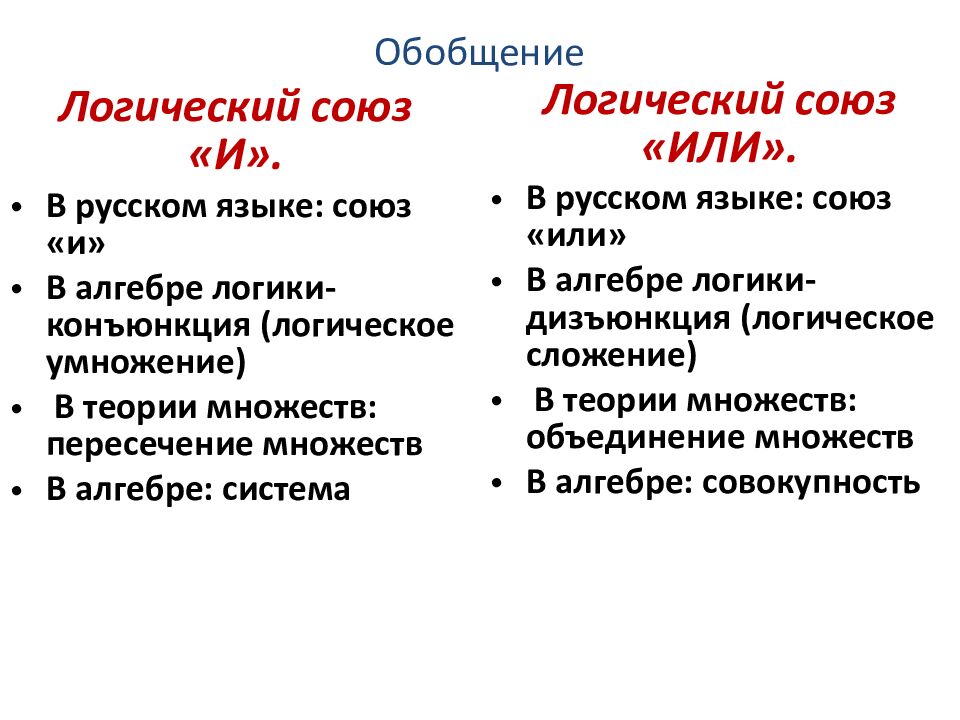 Обобщение