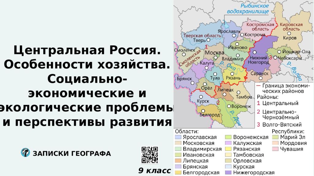 Центральная Россия. Особенности хозяйства. Социально-экономические и