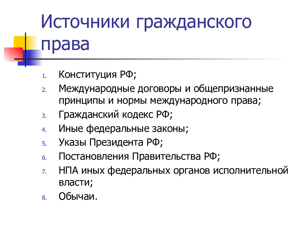 Источники гражданского законодательства рф. Классификация источников ГП.