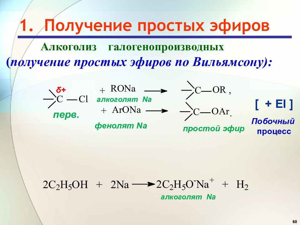 Получение простых. Нуклеофильное замещение простых эфиров. Синтез простых эфиров по Вильямсону. Реакция Вильямсона простые эфиры. Получение простых эфиров.