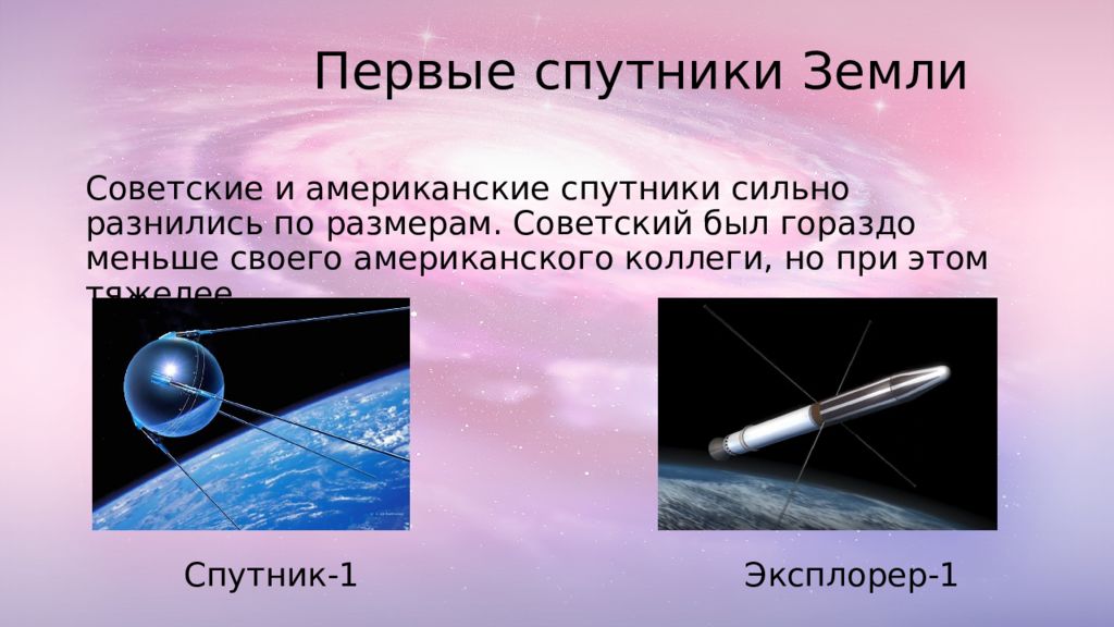 Конструктивные особенности советских и американских космических аппаратов презентация