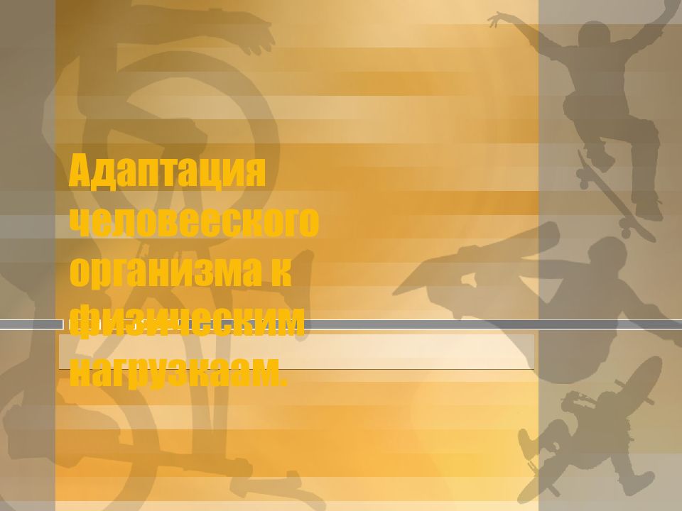 Адаптация человееского организма к физическим нагрузкаам.
