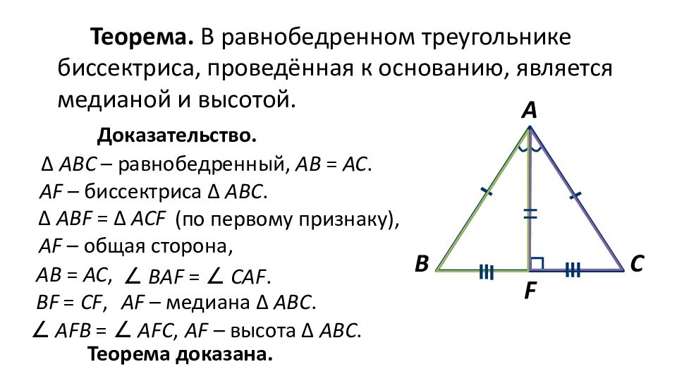 Свойства равнобедренного треугольника 7 класс презентация