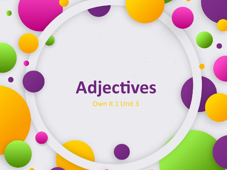 Adjectives