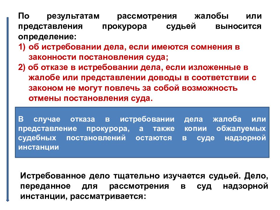 По результатам рассмотрения. Порядок рассмотрения дел в суде надзорной инстанции. Порядок рассмотрения дела в надзорной инстанции. Производство в надзорной инстанции. Определение суда надзорной инстанции.