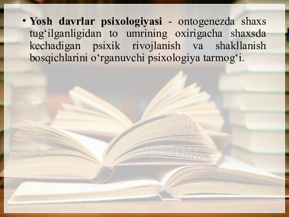 I-mavzu. Kasb psixologiyasining predmeti, maqsadi va asosiy kontseptual