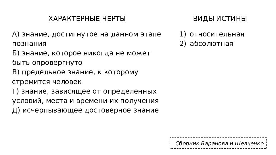 Укажите черты присущие научному пониманию истины