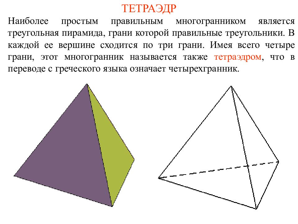 Правильный тетраэдр презентация