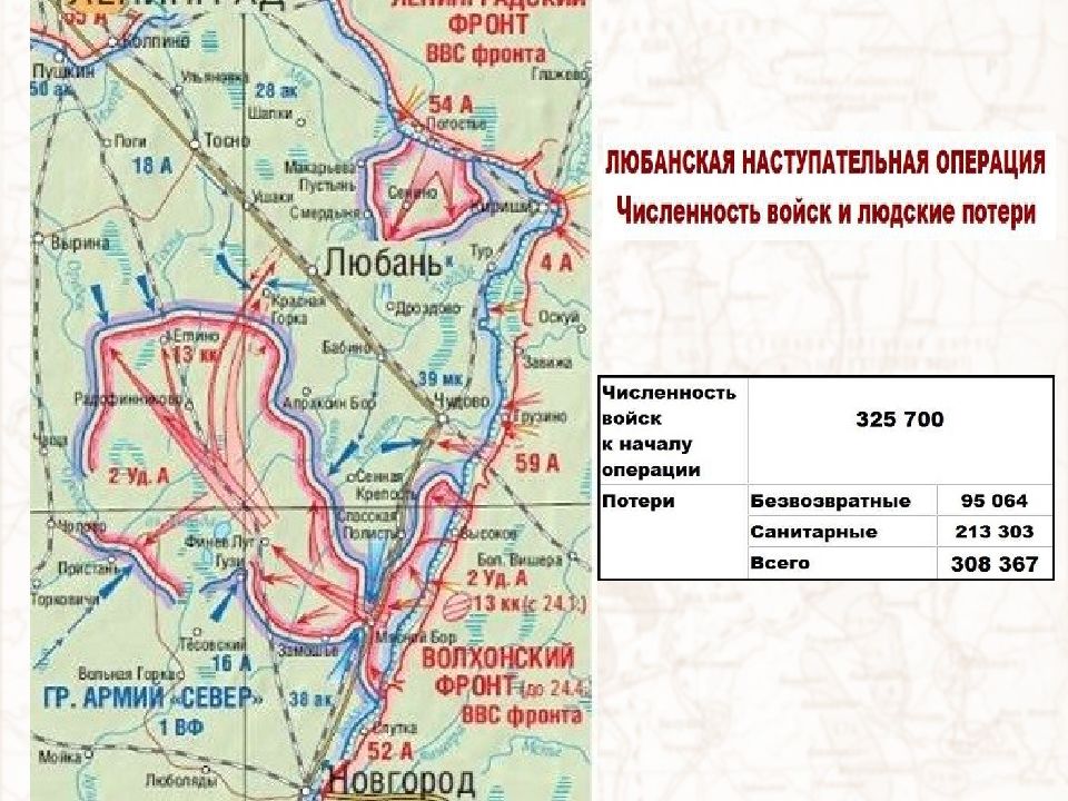 Карта боевых действий в новгородской области в 41 44