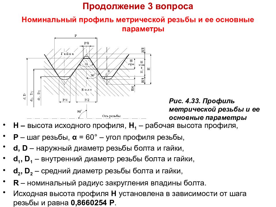 Основные параметры резьбы. Угол профиля α метрической резьбы. Параметры резьбы и ее профили. Угол профиля метрической резьбы. Номинальный профиль метрической резьбы.