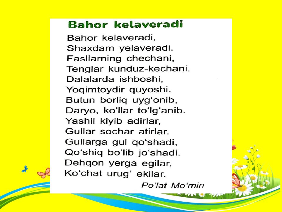 SALOM SENGA GULBAHOR”