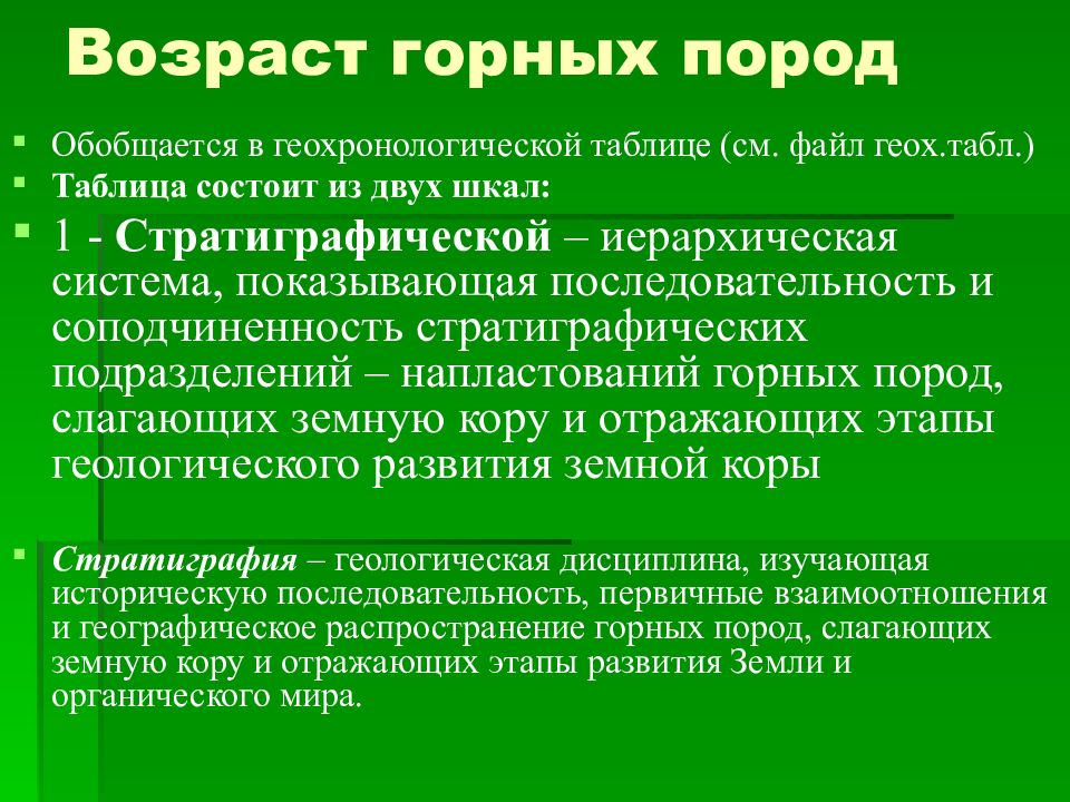 Возраст горных. Возраст горных пород, слагающих горную систему.