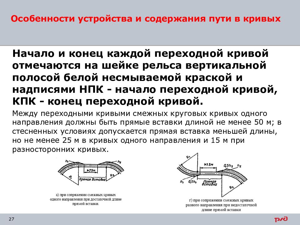 План горизонтальных прямых и кривых