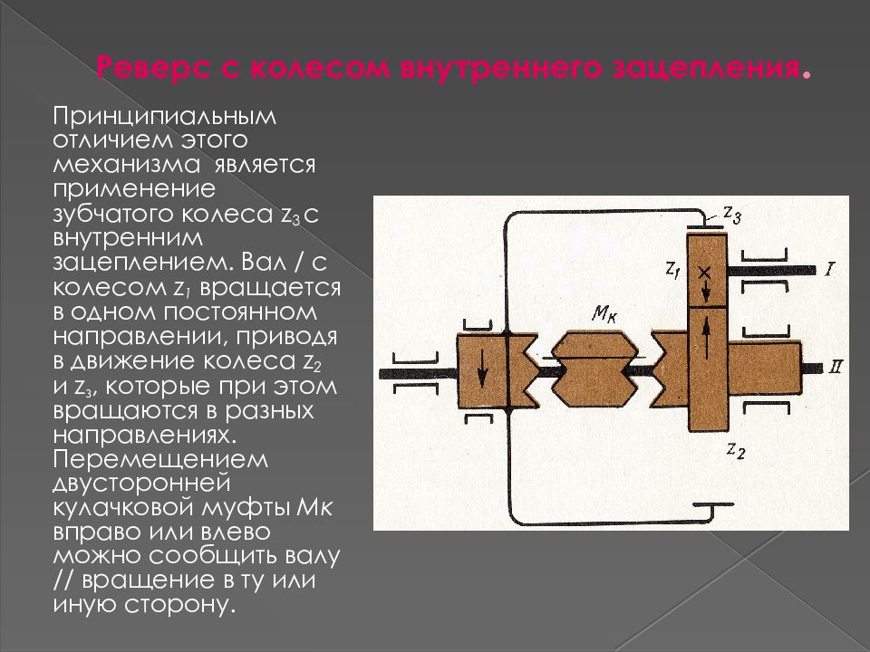 Принципиальная разница. Типовые механизмы для реверсирования движения. Типовые механизмы для реверсивного движения(реверса). Механизмы периодического движения. Типовые механизмы вращения.