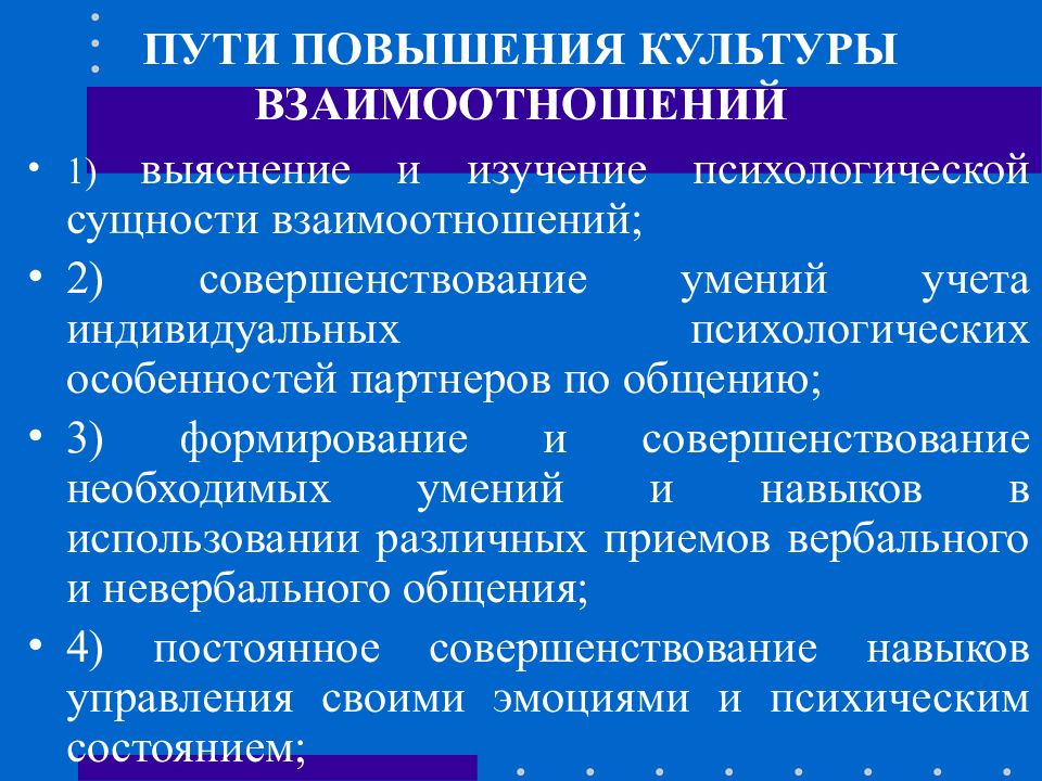 Культура взаимоотношений. Взаимодействие культур. Пути совершенствования культуры речи. Культура взаимопонимания и взаимопонимание культур.