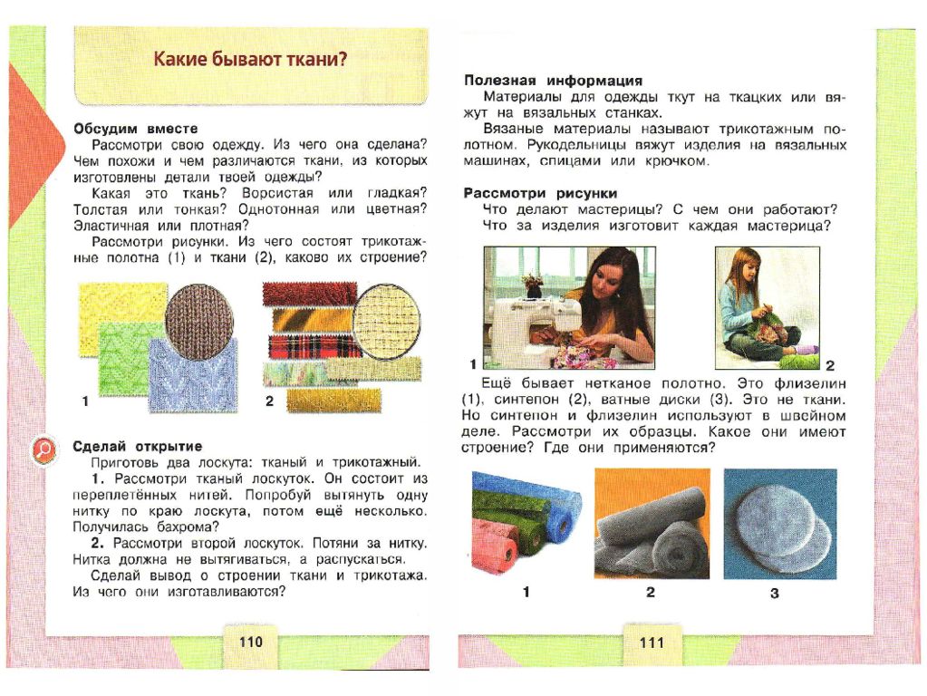 Какие бывают ткани 2 класс технология презентация школа россии конспект