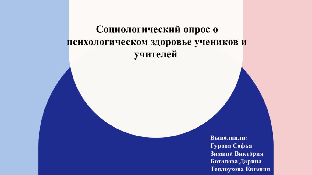 С оциологический опрос о психологическом здоровье учеников и