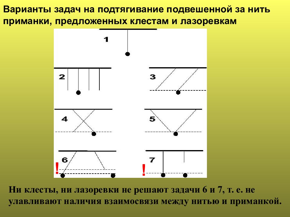 Варианты и задачи. Подтягивание приманки за нити.