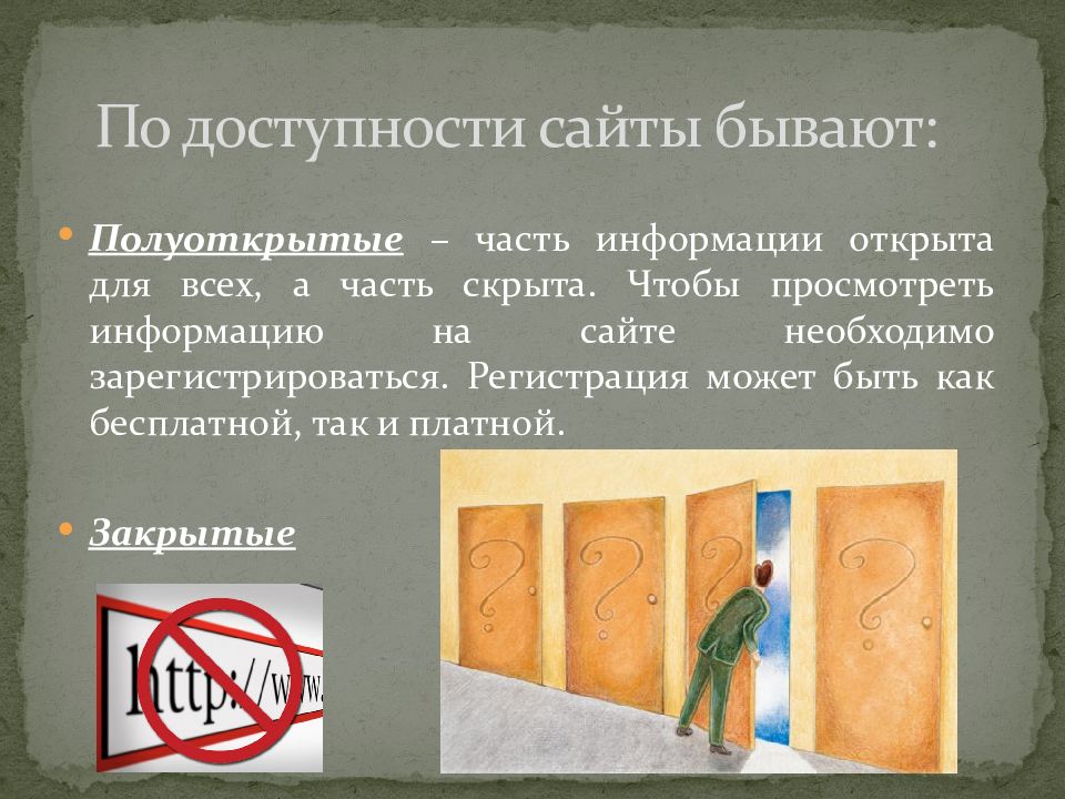 Презентация на тему сайты