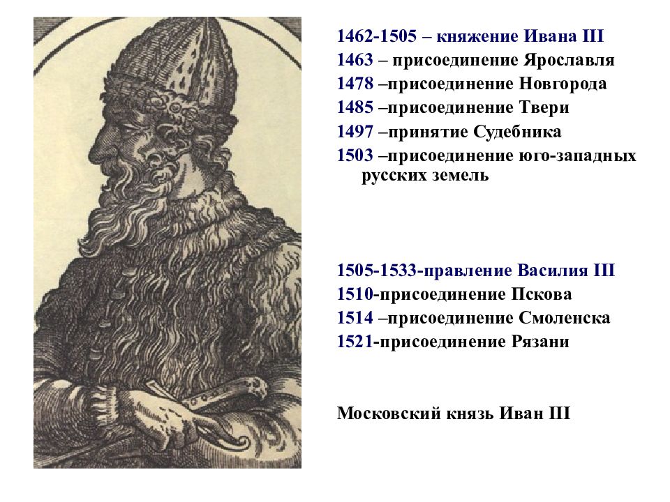 Когда смоленск был присоединен к московскому государству. 1462-1505 – Княжение Ивана III. 1462-1505 Княжение. Присоединение Твери при Иване III 1485. 1478 Присоединение Новгорода.