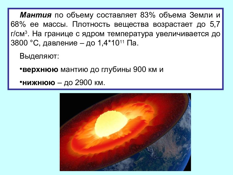 Большую часть объема земли составляет