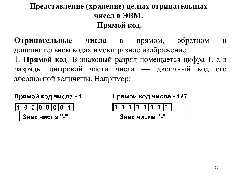 Хранение целых чисел. Арифметические операции в прямом коде. Коды ЭВМ. Модифицированный дополнительный код в ЭВМ?. Как хранятся отрицательные числа.