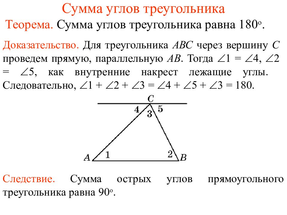 Сумма углов треугольника