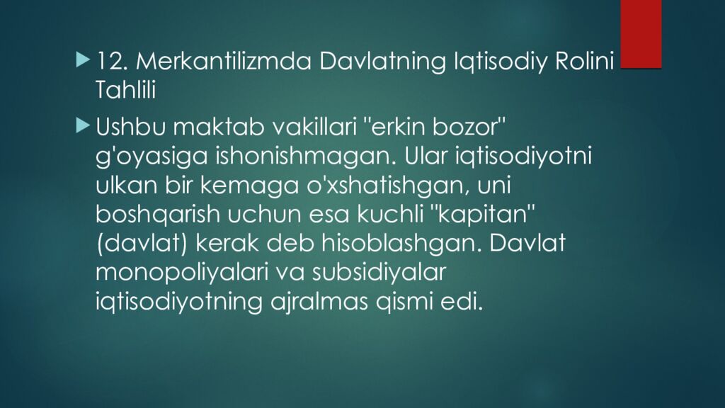 Merkantilizm iqtisodiy maktabi