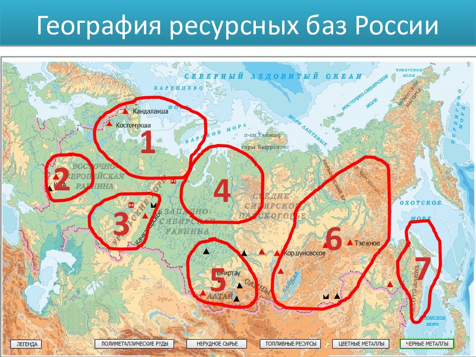 Ресурсные базы россии презентация