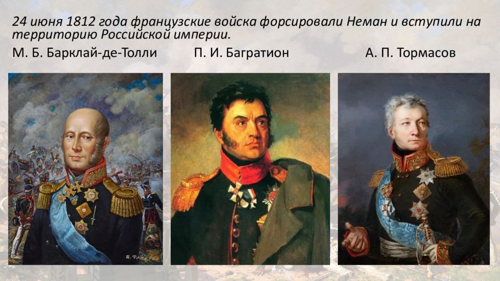 Внешняя политика 1812 года. Барклай де Толли Багратион Тормасов. Армия Барклая де Толли Багратион Тормасов. Барклай де Толли Багратион Тормасов Раевский ермолов. Багратион Тормасов Барклай де Толли Кутузов.