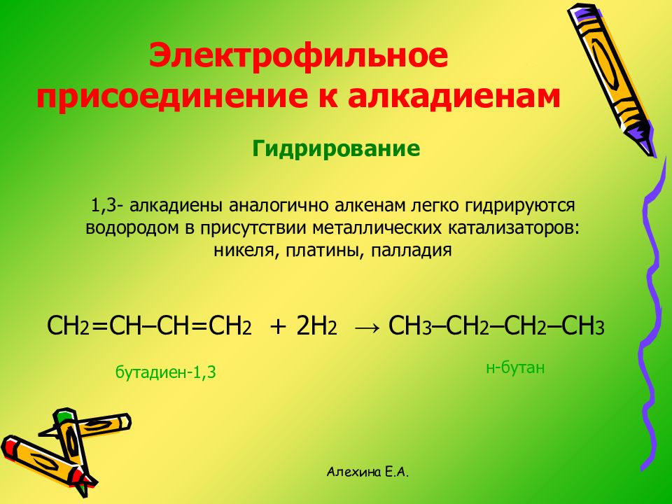 Бутадиен 1 с водородом реакция. 1.2 Присоединение алкадиенов гидрирование. Алкадиены химические свойства гидратация. Реакция присоединения алкадиенов. Гидратация сопряжённых алкадиенов.