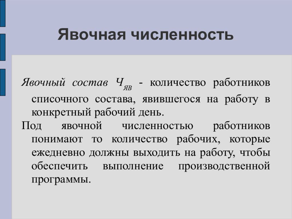 Явочная численность. Явочный состав работников формула. Персонал предприятия явочная численность. Формула явочной численности рабочих. Явочная численность работников это.