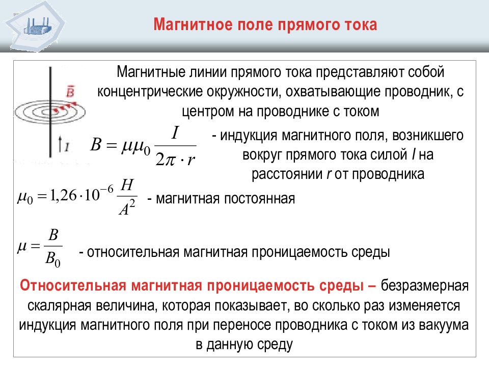 Презентация магнитное поле тока магнитное поле прямого тока магнитные линии