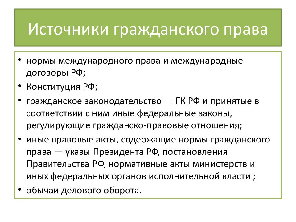 Источники гражданского права презентация