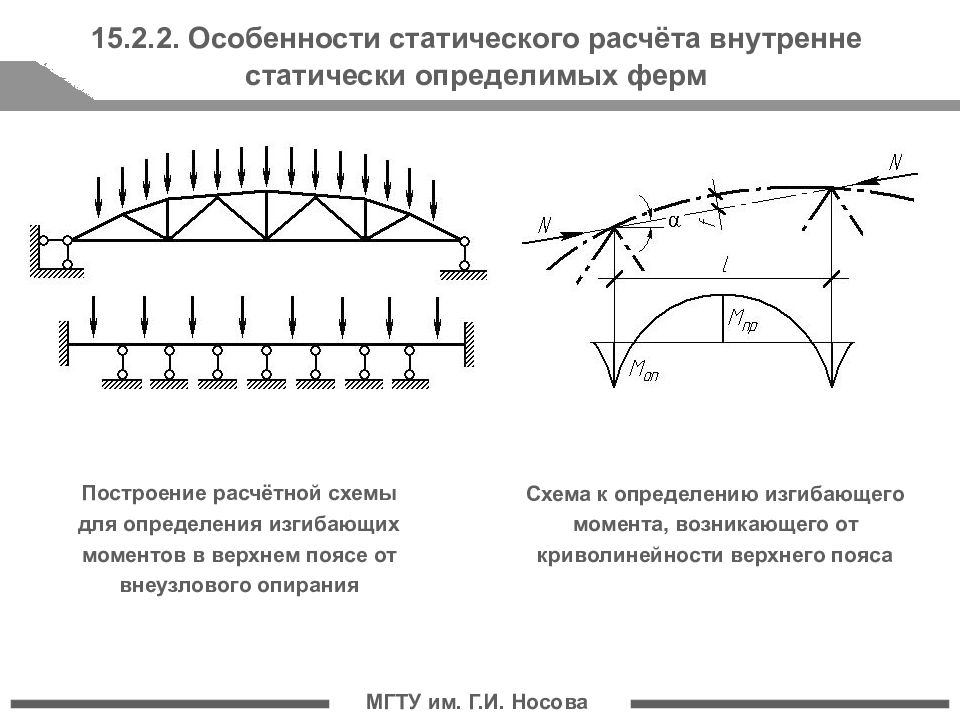 Особенности расчета. Расчетная схема фермы статически. Статически определимая схема ферма. Статически определимая ферма формула. Расчетная схема верхнего пояса фермы.