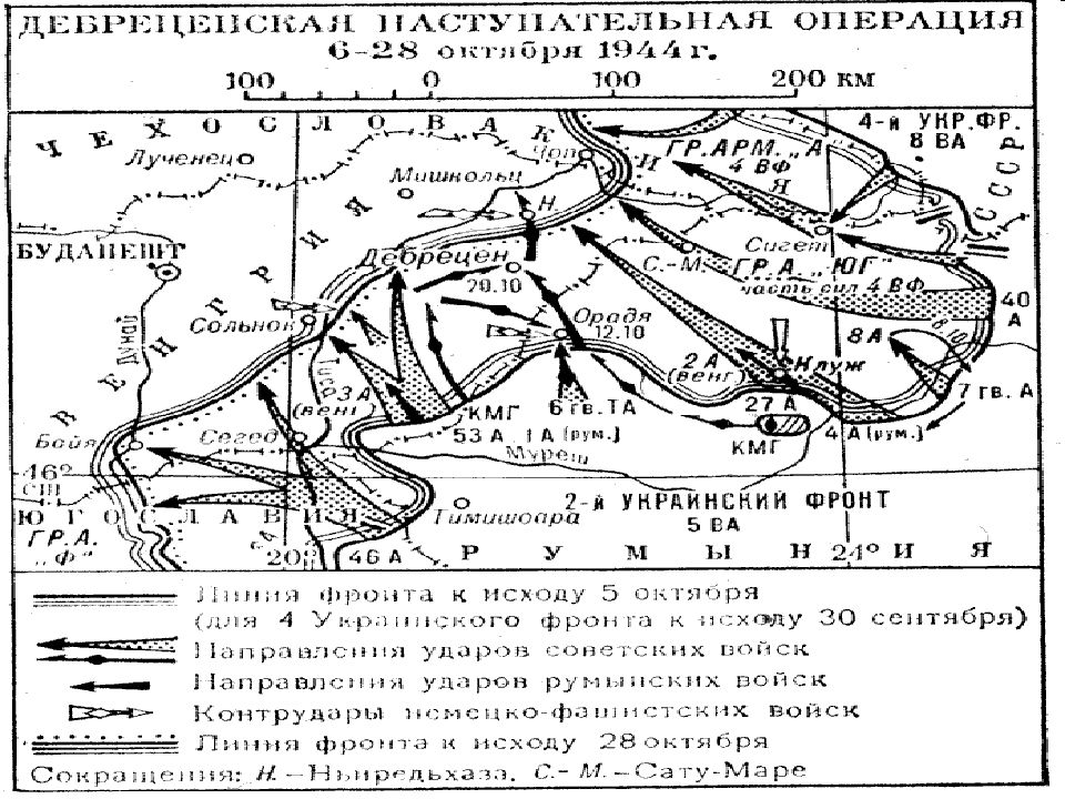 Дебреценская операция карта