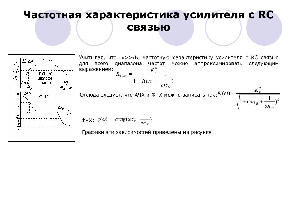 На рисунке изображена характеристика усилителя напряжения с резистивно емкостной связью