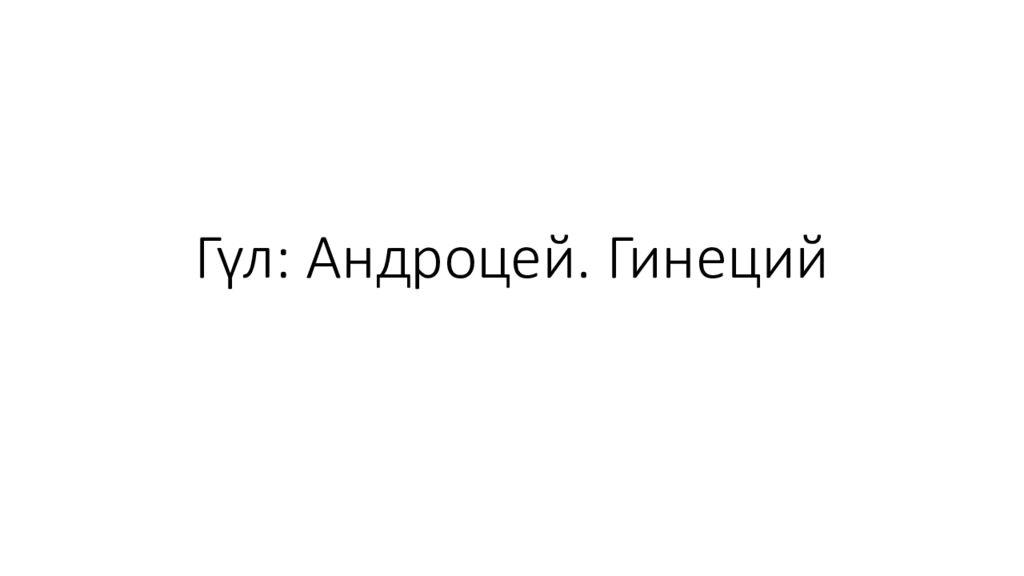 Гүл : Андроцей. Гинеций