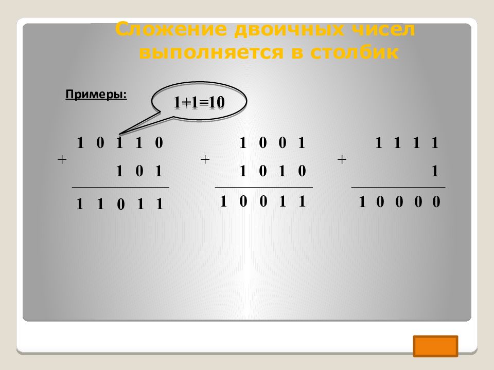 Арифметика в двоичной системе