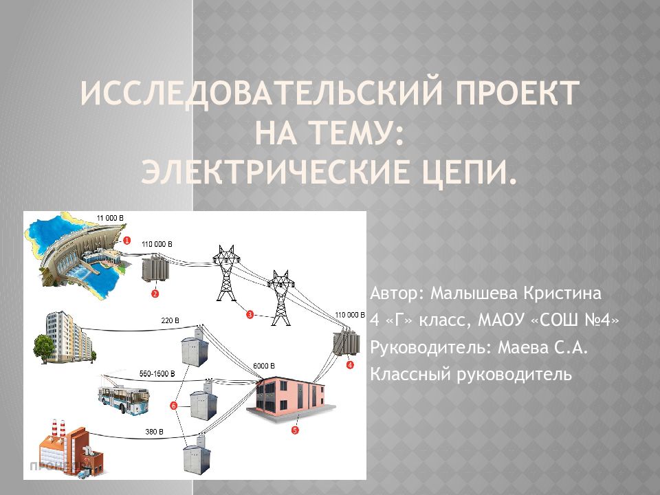 Исследовательский проект на тему: Электрические цепи.