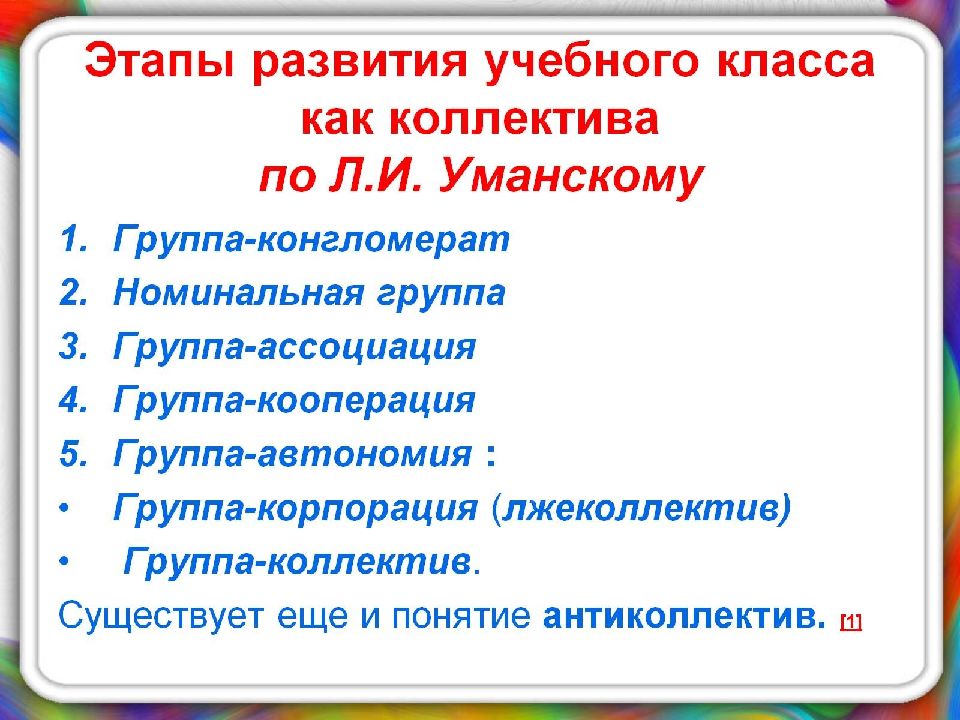 Стадии и уровни развития группы презентация