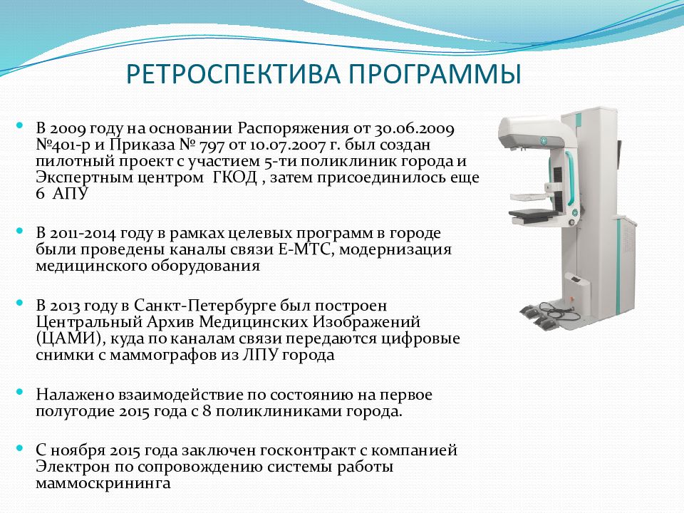 Маммологический скрининг. Центральный архив медицинских изображений. Маммологический статус.