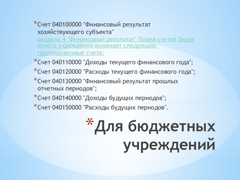 Для бюджетных учреждений