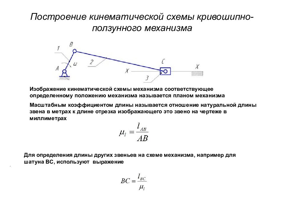 Построение плана сил кривошипно ползунного механизма