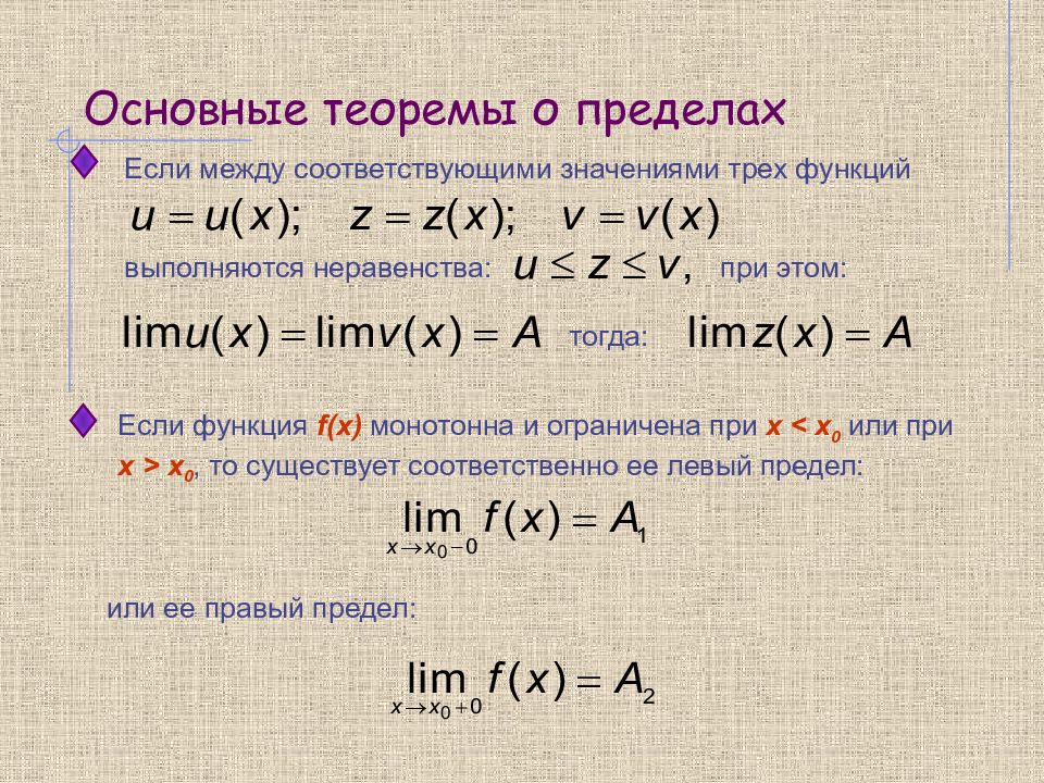 Функции предел функции презентация