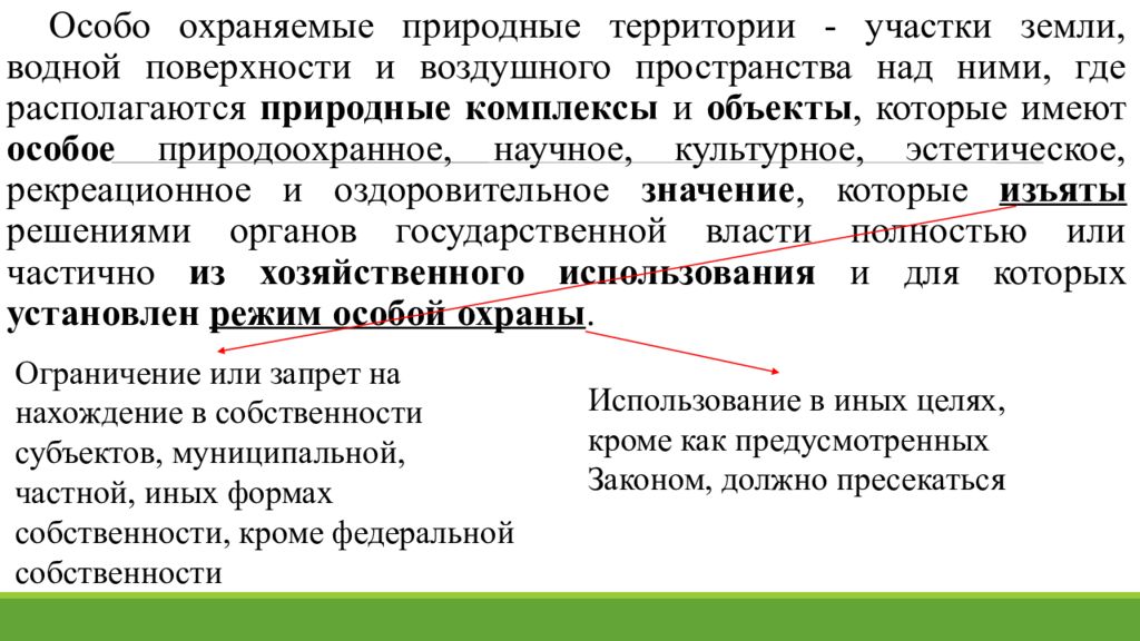 Правовой режим охраны природных объектов