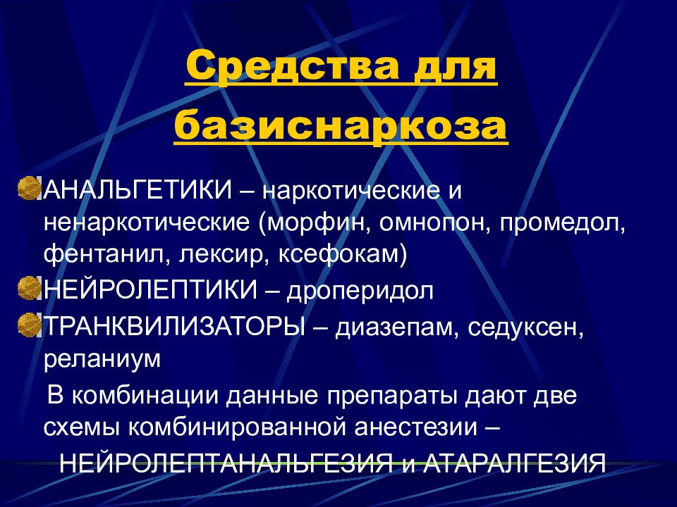 Омнопон промедол. Компоненты анестезии. Схема комбинированного наркоза. Комбинированный препарат (фентанил +дроперидол);. Атаралгезия показания