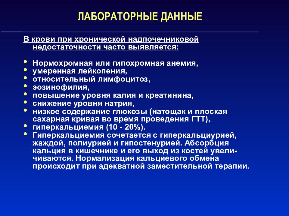 Недостаточность надпочечников презентация