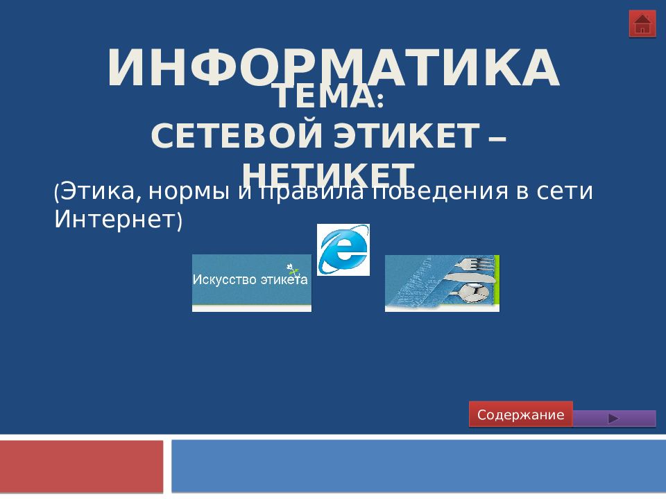 Презентация сетевой этикет информатика